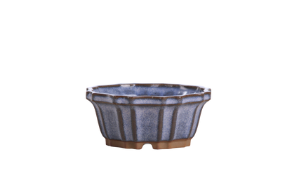 Willow Bonsai Ceramics Flower Design Bonsai Pot 4.5 Inch – Elegant Ceramic Bonsai & Succulent Planter, High‑Fired Frost‑Proof Stoneware with Drainage & Wiring Holes, Handmade in USA (Denim)