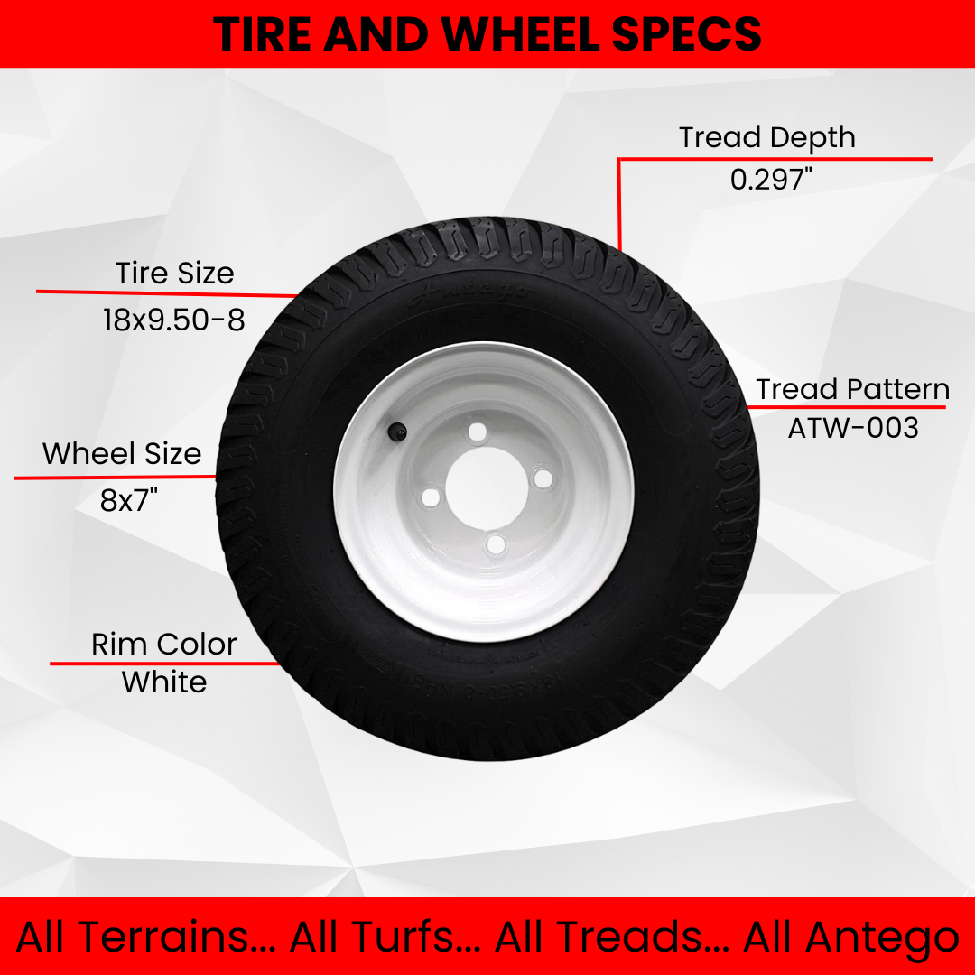 18x9.50-8 Toro/Exmark Wheel Assemblies - Replaces 110-6883, 120-249 (Set of Two)