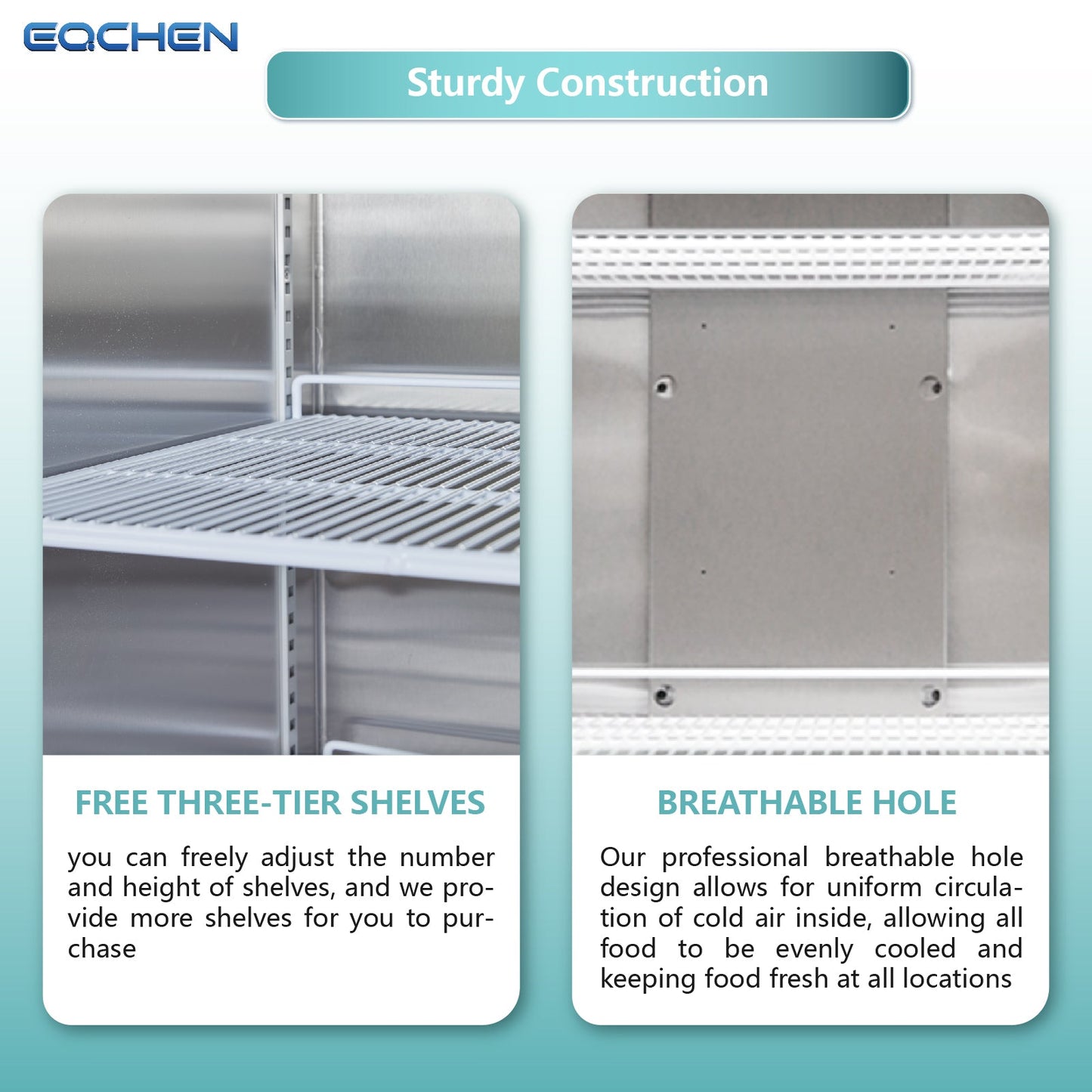 EQCHEN 3 Door 72 Inch Wide Refrigerator Freezer Combo