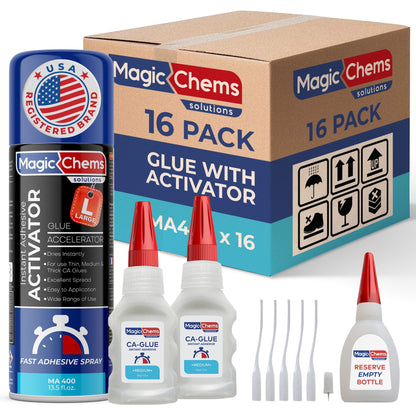 CA Glue with Activator (32 x 1.7 oz + 16 x 13.5 fl oz)