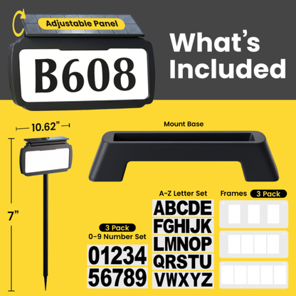 Address Sign House Number Solar Powered BICSSL-11