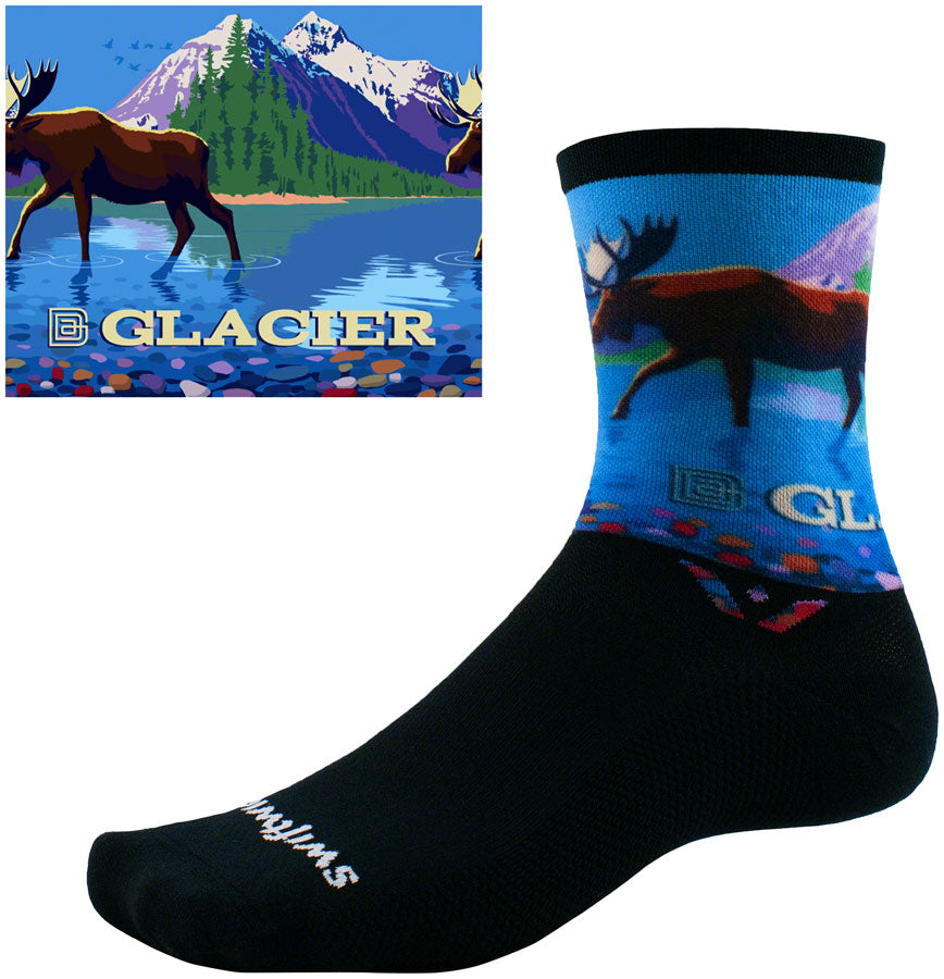 Swiftwick Vision Impression National Park Crew Socks - 6" Glacier Medium