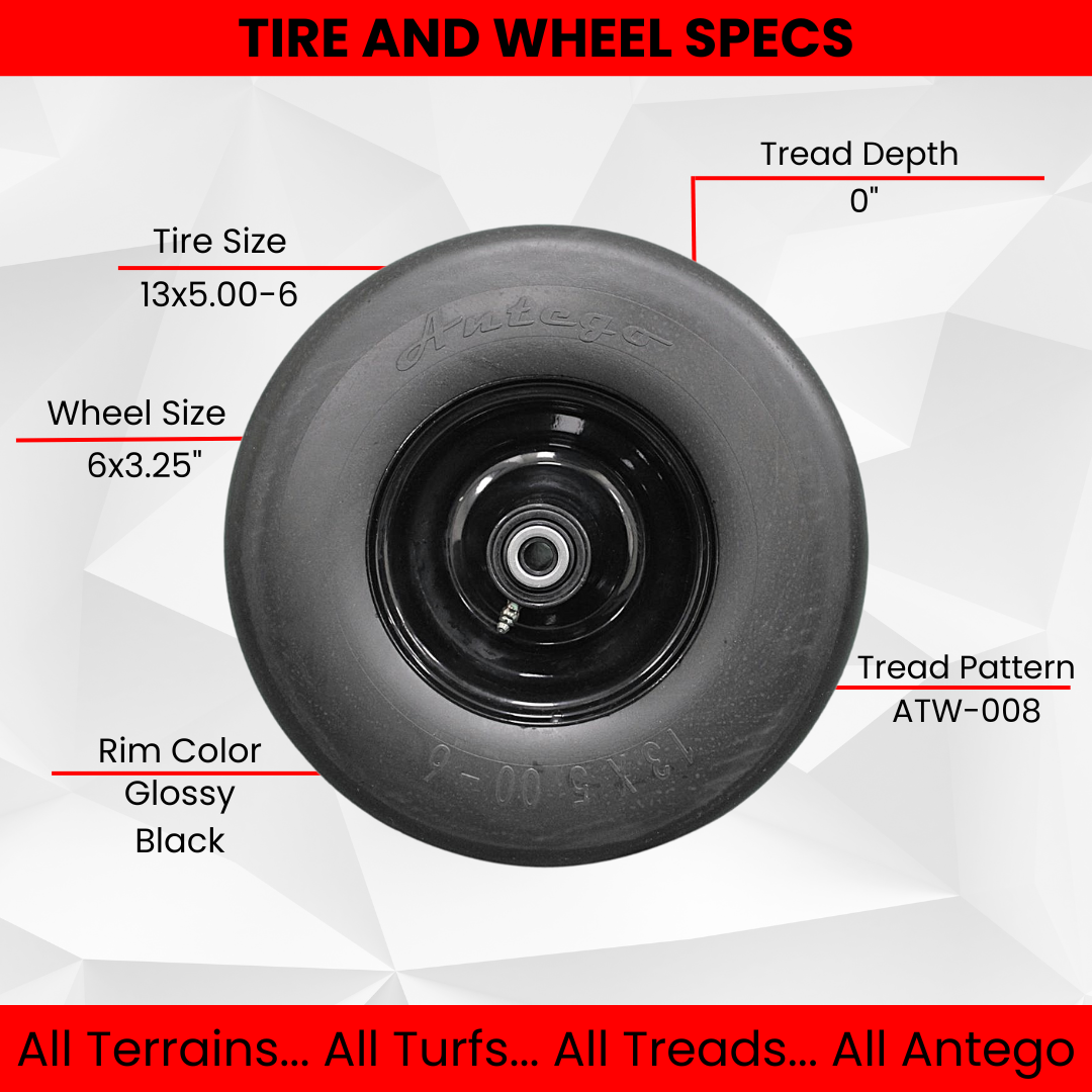 13x5.00-6 Black No Flat Front Solid Tire Puncture Proof Assembly (4 PACK) Replaces Ferris, Snapper Pro, Scag, Toro, Exmark, and Wright