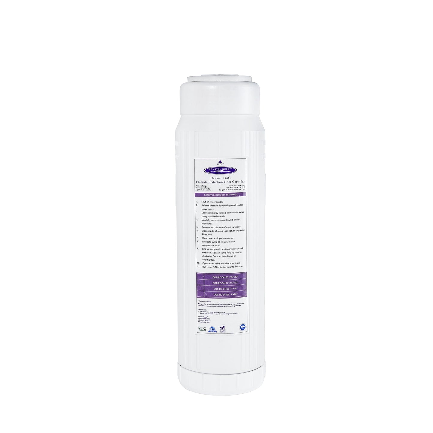 Calcium GAC Fluoride Reduction Filter Cartridge