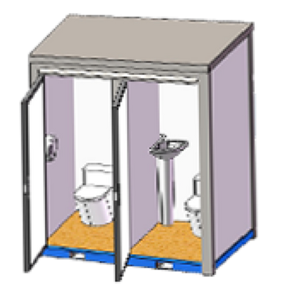 2 Private Toilet Stalls Portable Restroom