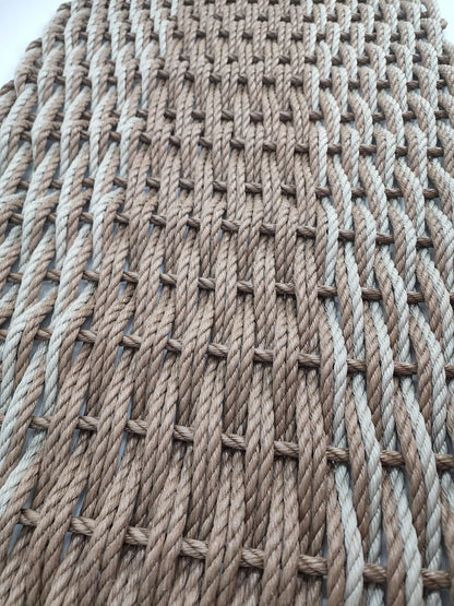 Large Brown and Tan Lobster Rope Mat made with Lobster Rope, Double Weave, Vibrant, Long Lasting Durable