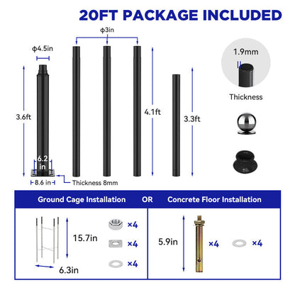 1500W solar street light with 20ft /16ft pole