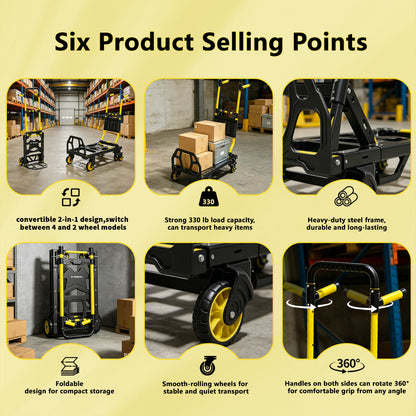 330lb 2-in-1 Folding Hand Truck Dolly