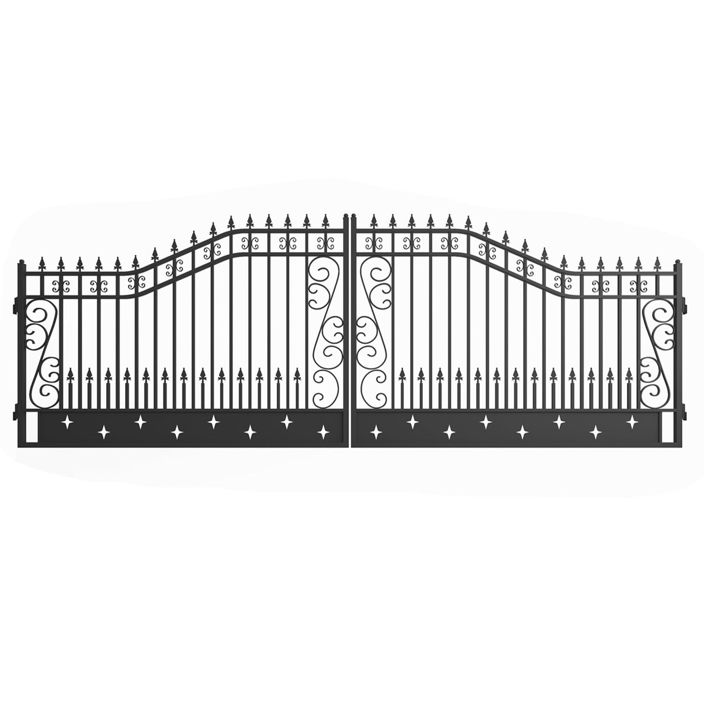 20x8 ft Steel Dual Swing Driveway Gate