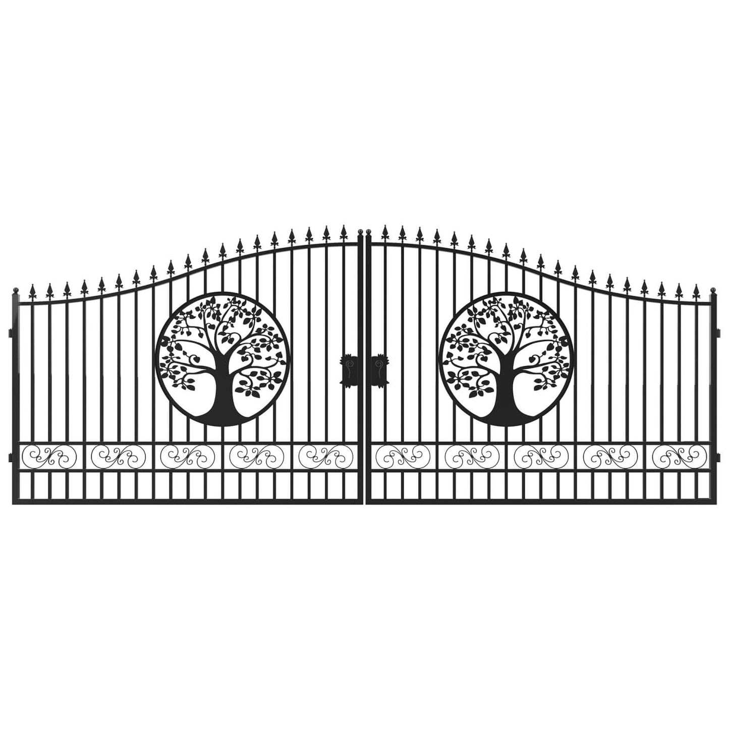 20x8 ft Steel Dual Swing Driveway Gate