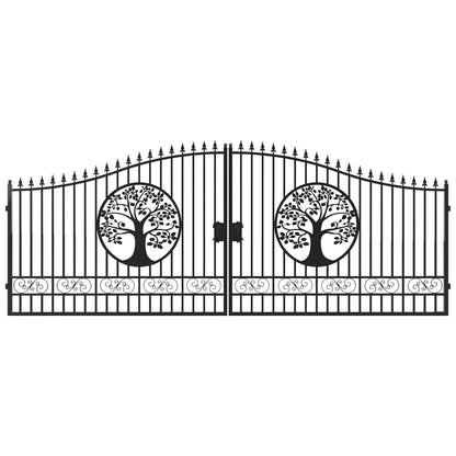 20x8 ft Steel Dual Swing Driveway Gate