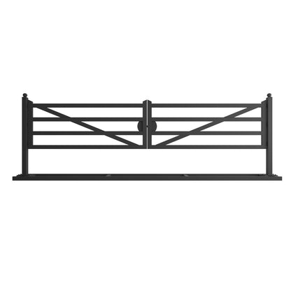 20 ft Farm Driveway Gate with Diagonal Tubes, Dual Swing