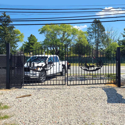 20x8 ft Steel Dual Swing Driveway Gate