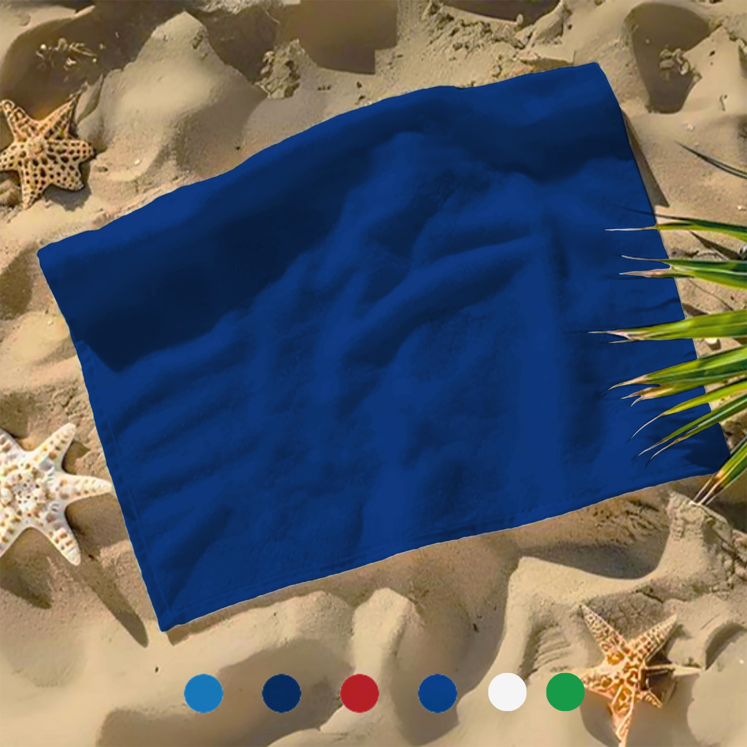 Small Beach, Game & Sports Towel: 100% Cotton Terry Velour Pack of 2