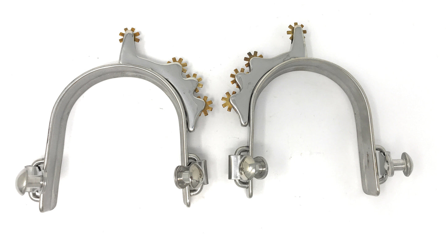 AJ Tack Men's Horizontal Brass Rowels Bumper Spurs