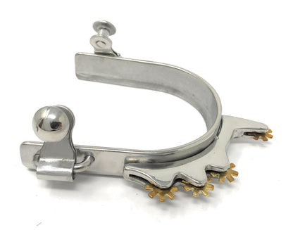 AJ Tack Men's Horizontal Brass Rowels Bumper Spurs