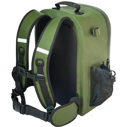 27QT Waterproof Fishing Backpack with Rod Holder