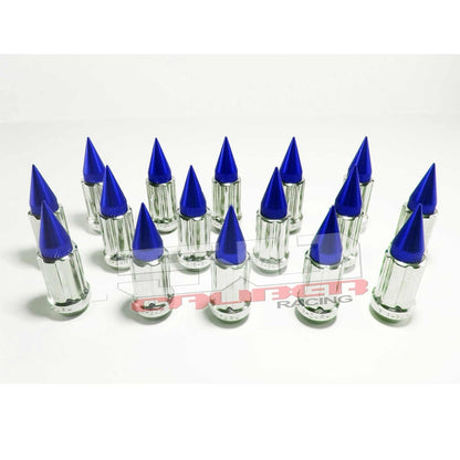 12 x 1.5 mm Chrome Spiked Lug Nuts Anodized - 16 Pack