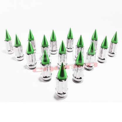 12 x 1.5 mm Chrome Spiked Lug Nuts Anodized - 16 Pack