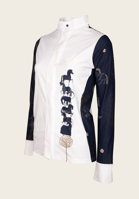 Navy Magic Blue Quarter Zip Show Shirt