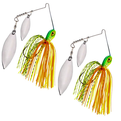 Reaction Tackle Tungsten Double Willow Blade Spinnerbait Jigs (2-Pack)