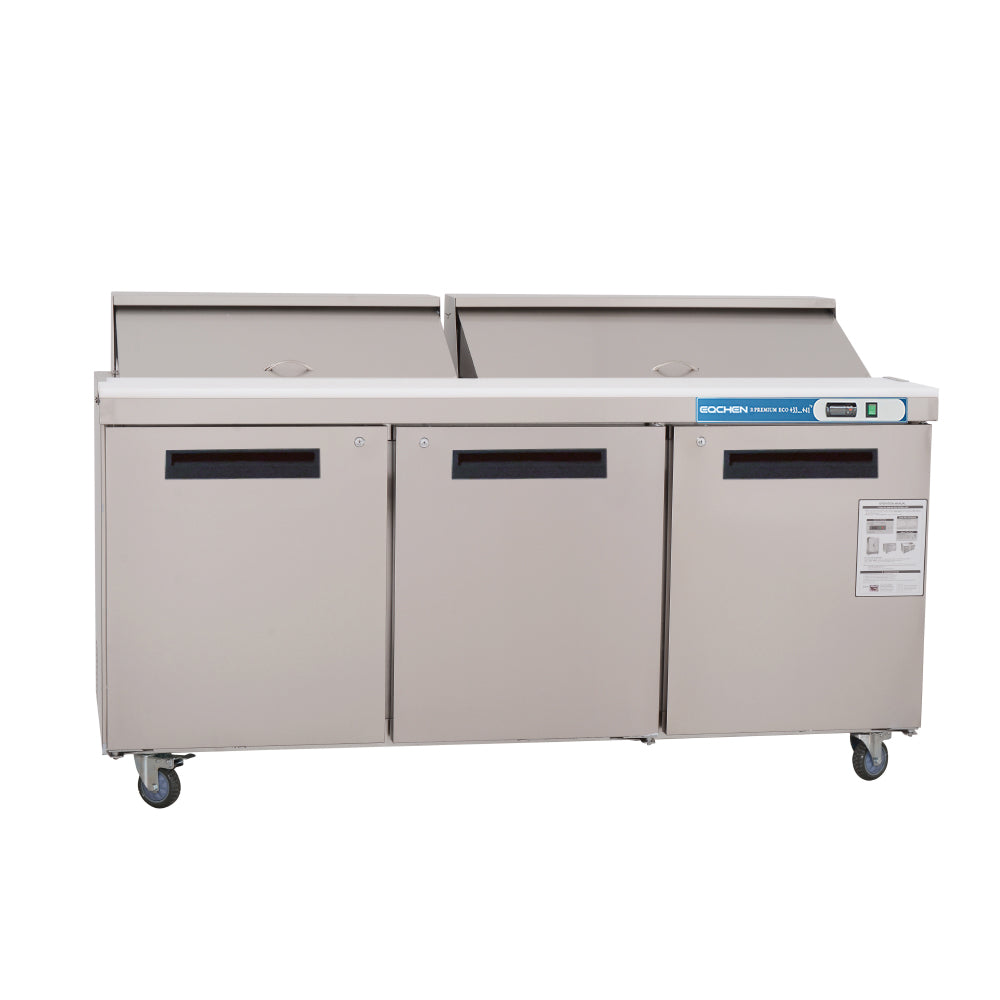 72 inch Salad Sandwich Prep Table Refrigerator, Mega Top, Stainless Steel Food Prep Cooler