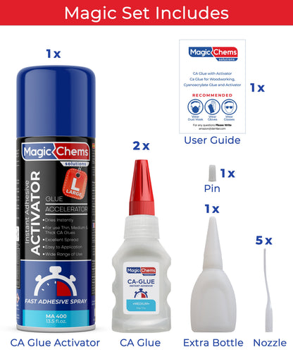 CA Glue with Activator (2 x 1.7 oz + 13.5 fl oz)