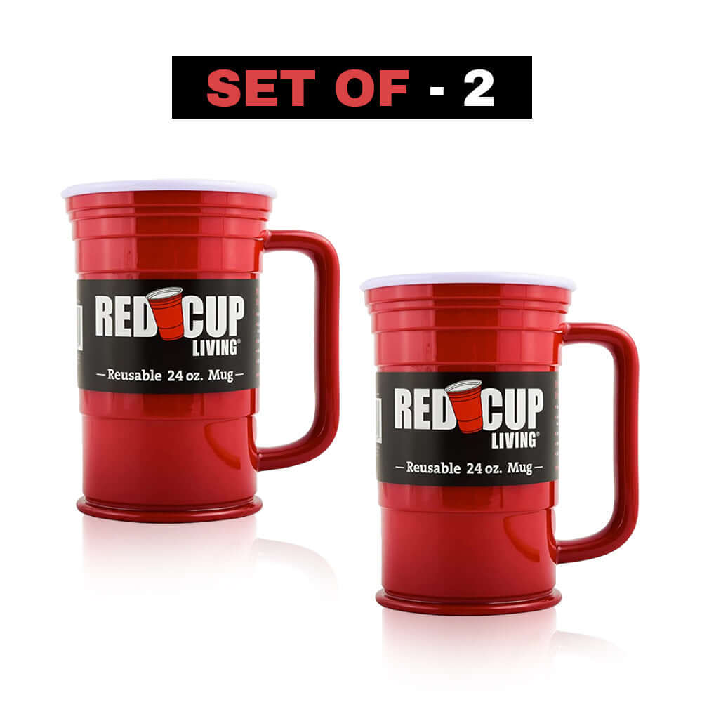 24oz Reusable Plastic Beer Mugs | Durable & Unbreakable, BPA Free | Perfect for Parties, Camping & Outdoors