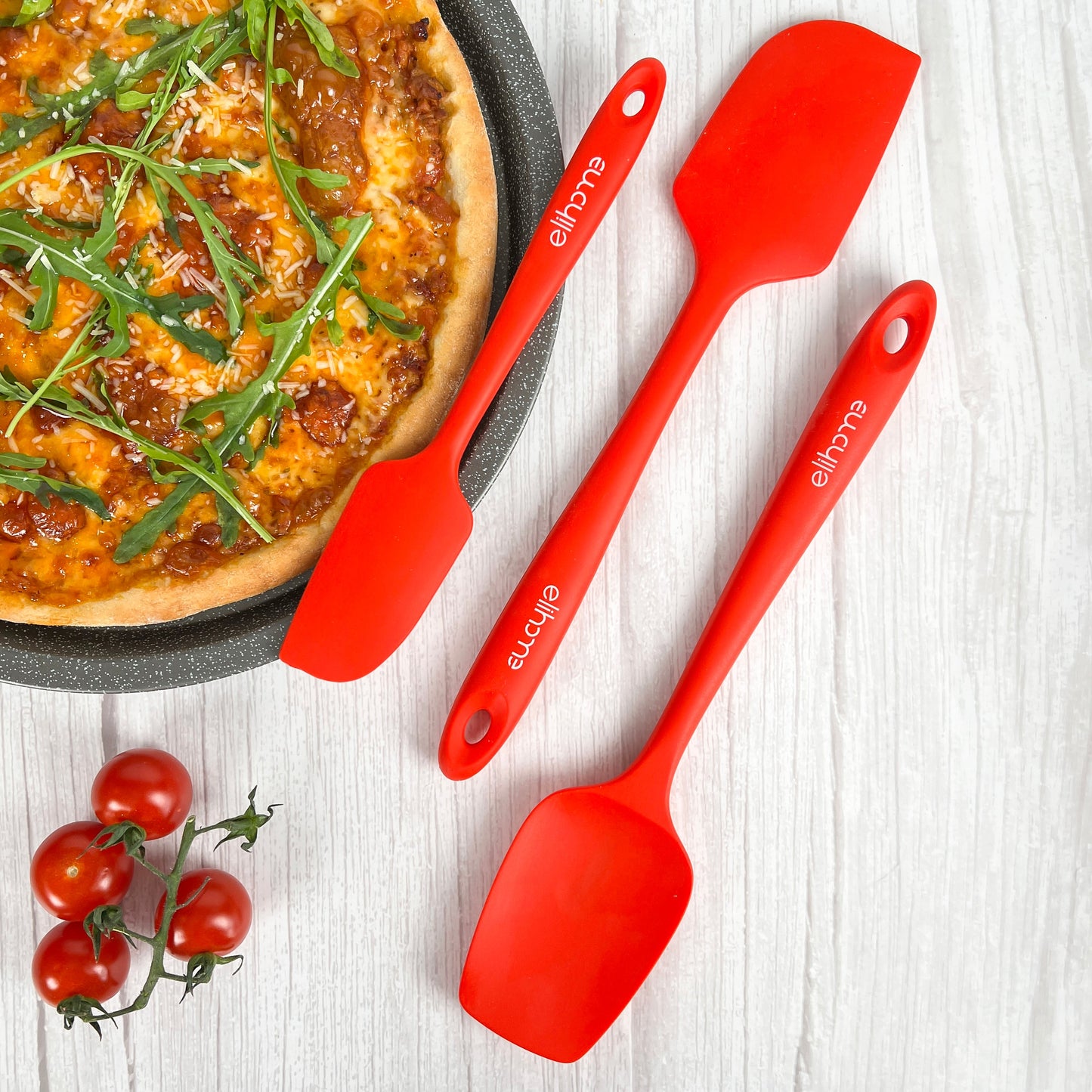 8 Piece Silicone Spatula Set - Teal Grey