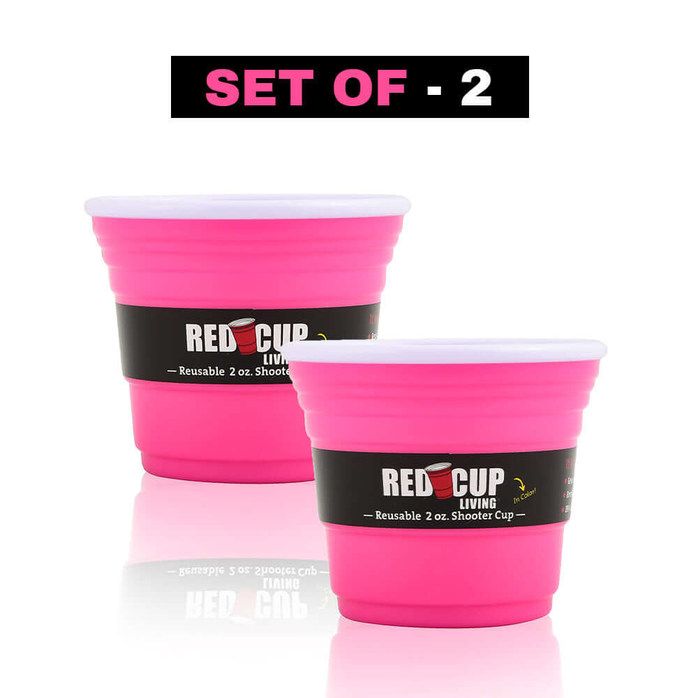 2oz Reusable Pink Party Shooter Cup | Unbreakable, BPA Free | Perfect for Parties, BBQs, Outings