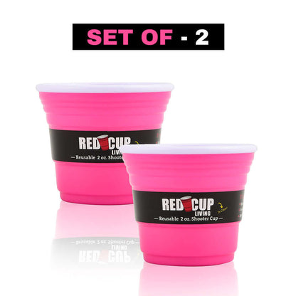2oz Reusable Pink Party Shooter Cup | Unbreakable, BPA Free | Perfect for Parties, BBQs, Outings