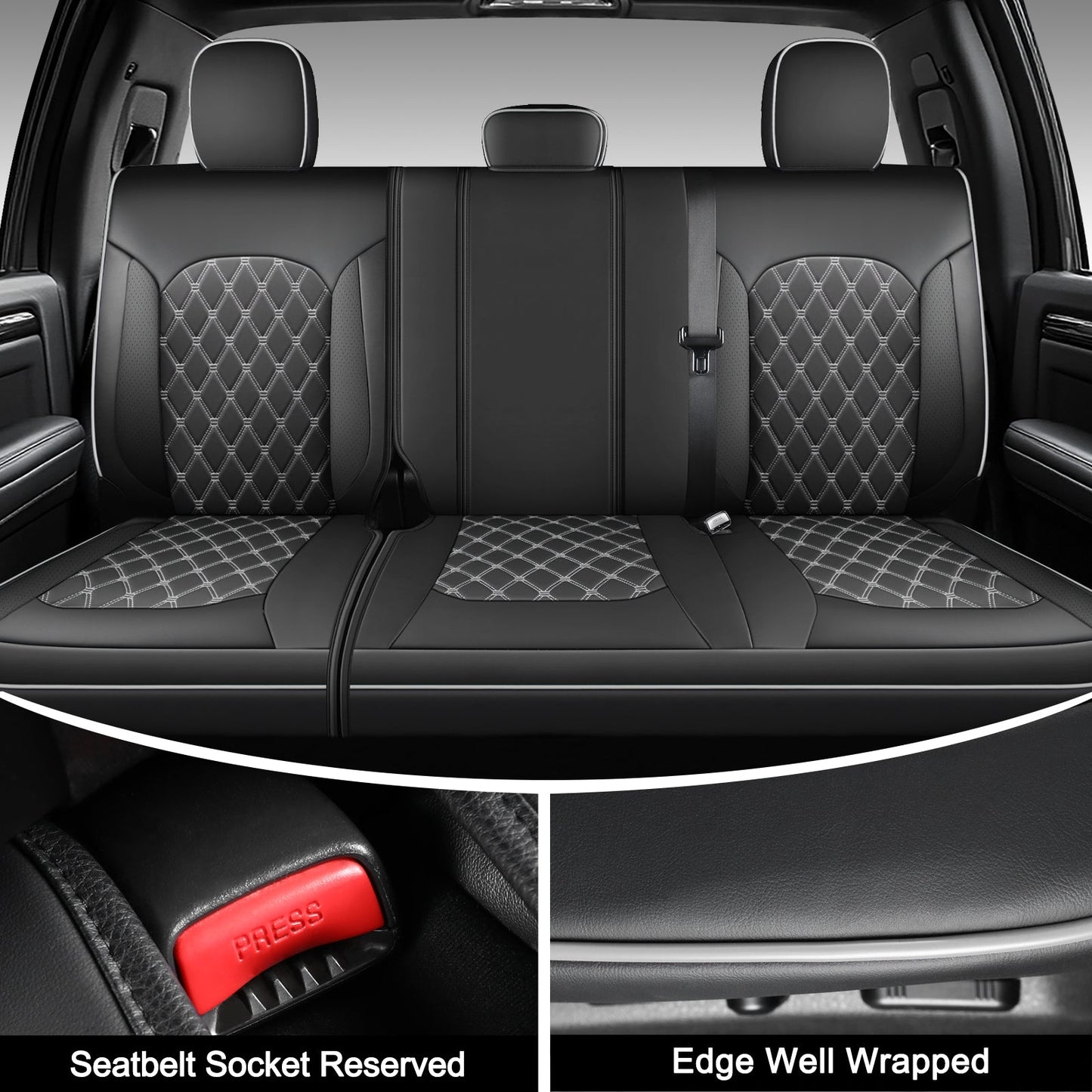 Umbrauto Truck Seat Cover for Ford-150 Series,Grey