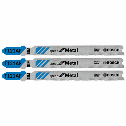 BOSCH T121AF3 3 pc. 3-5/8 In. 21 TPI Speed for Metal T-Shank Jig Saw Blades