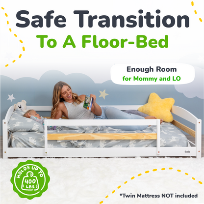 Twin Montessori Floor Bed with Safety Guardrails