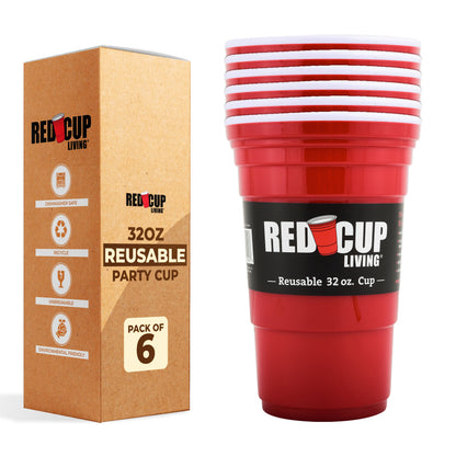 32oz Reusable Cup For Parties | Strong, Unbreakable, Leakproof tumbler | Durable ABS plastic, BPA Free | Perfect for parties, camping & Outdoors