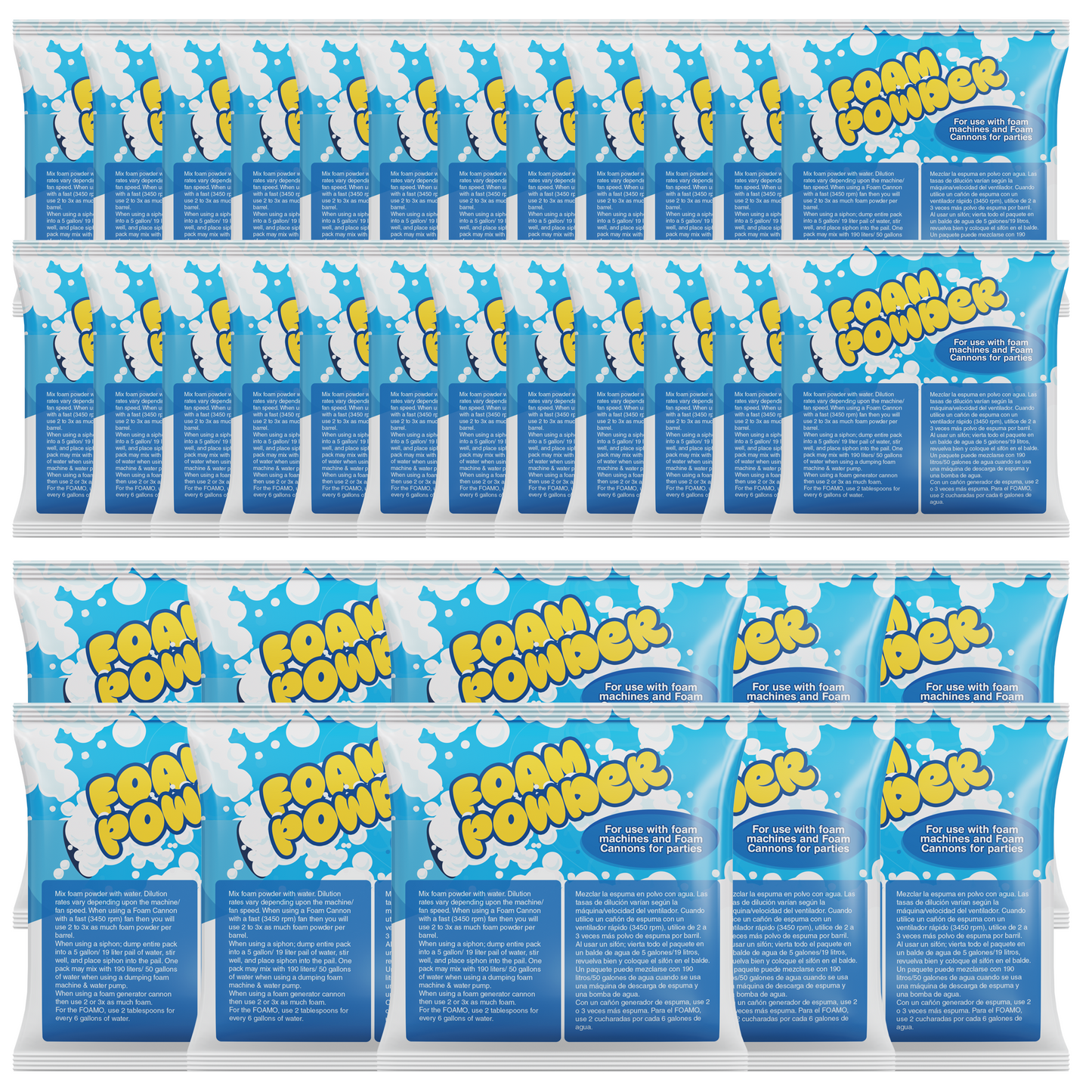 Foam Powder Packs 6 – 24 -40 - 68- 80-102-120-160- 170- 204