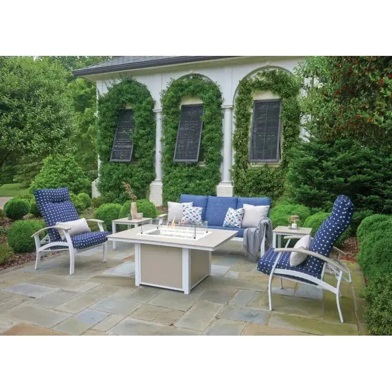 36" x 54" Rectangular Polymer Top Chat Height Fire Table