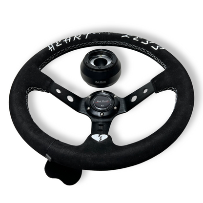 Suede Deep Dish Steering Wheel + Short Hub Adapter Kit For Toyota Camry Corolla
