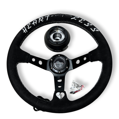 Suede Deep Dish Steering Wheel + Short Hub Adapter Kit For Toyota Camry Corolla