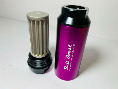 Purple 44 Micron Fuel Filter Inline -6AN -8AN -10AN Universal High Flow Turbo B