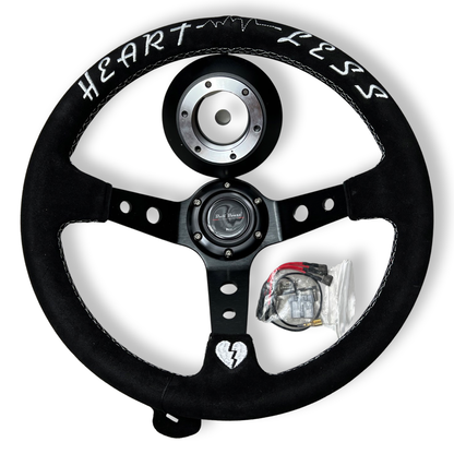Infiniti G35 G37 Suede 3"Deep Dish Steering Wheel + Quick Release Short Hub Adapter