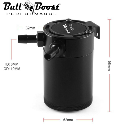 BLACK Micron Filtered Baffled Oil Catch Can System Kit