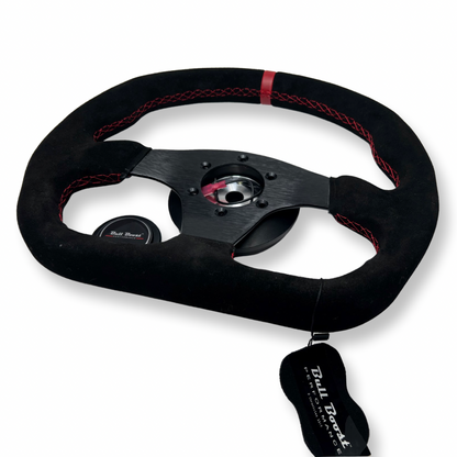 Suede Steering Wheel + Short Hub Adapter Kit For 02-07 Impreza WRX STI Legacy