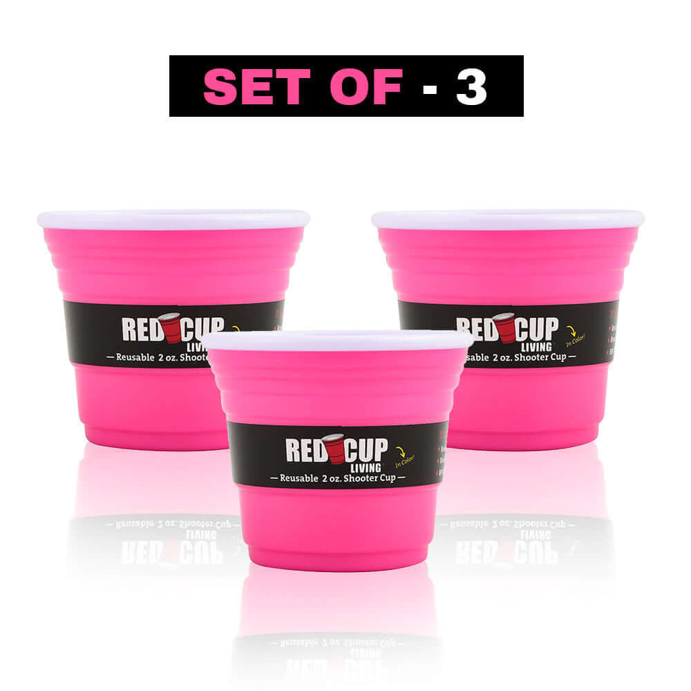 2oz Reusable Pink Party Shooter Cup | Unbreakable, BPA Free | Perfect for Parties, BBQs, Outings
