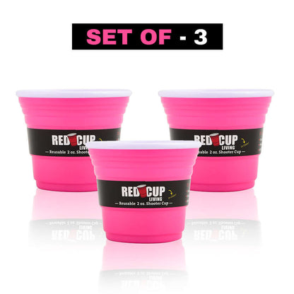 2oz Reusable Pink Party Shooter Cup | Unbreakable, BPA Free | Perfect for Parties, BBQs, Outings