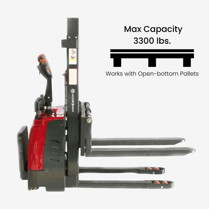 PS3300FE-2M Full-Electric Walkie Pallet Stacker – 3,300 lb Capacity, 78.7" Lift Height