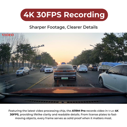 VIOFO A119M Pro 1CH 4K 30FPS HDR Dash Cam