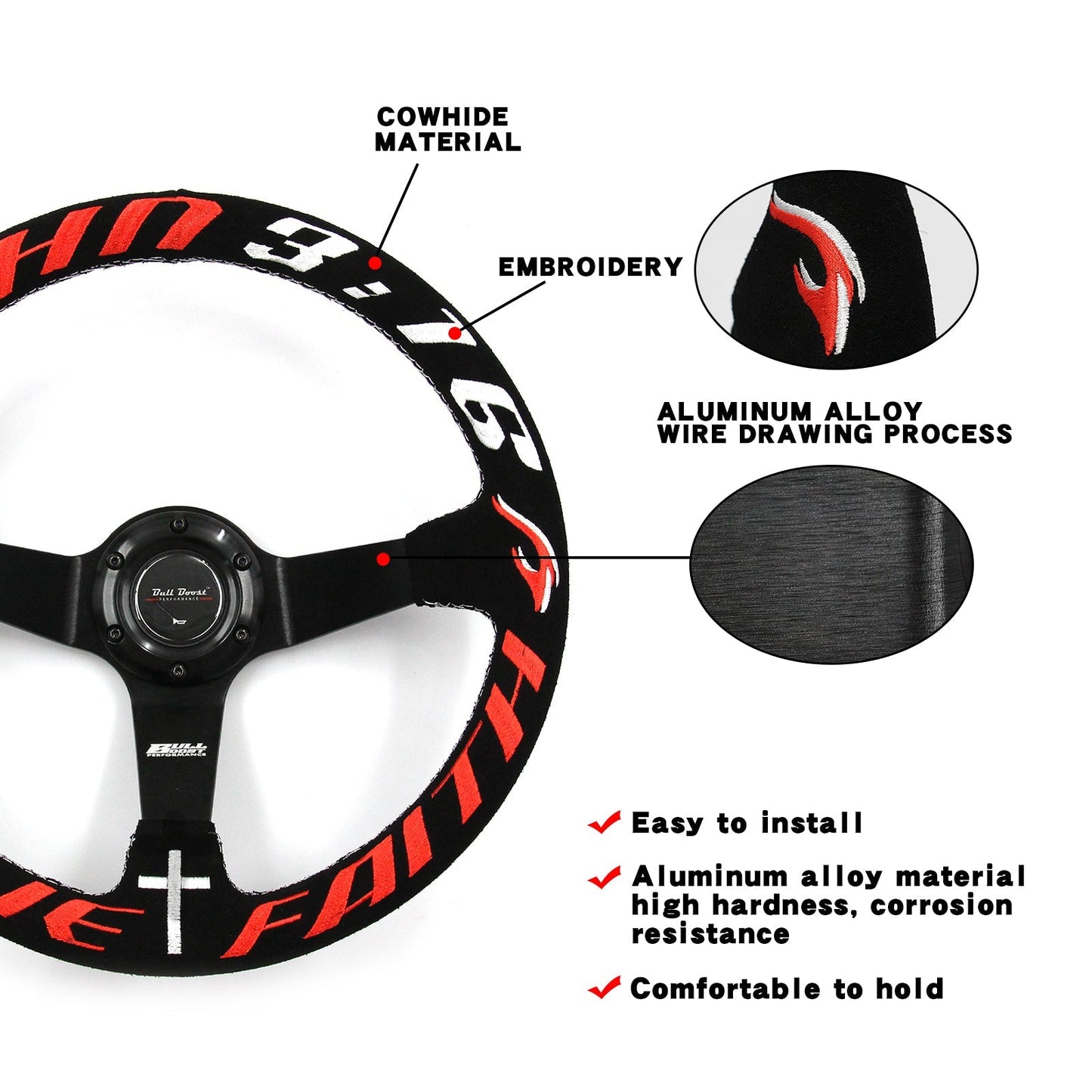 Have Faith Steering Wheel + Hub Adapter Kit For Toyota Pickup, Corolla, 4Runner, MR2, Camry