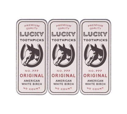 Lucky Toothpicks - Original White Birch (3 Pack Bundle)