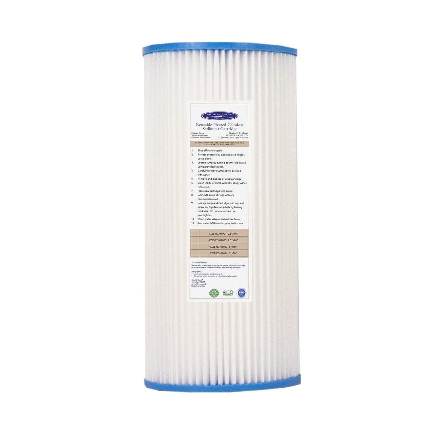 Pleated Cellulose Sediment Cartridge